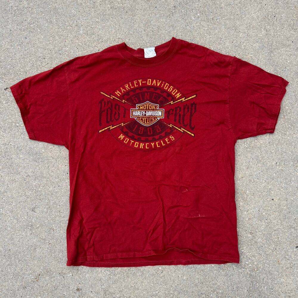Harley Davidson Fast Free Motorcycles VooDoo New Orleans, LA Red T-Shirt XL